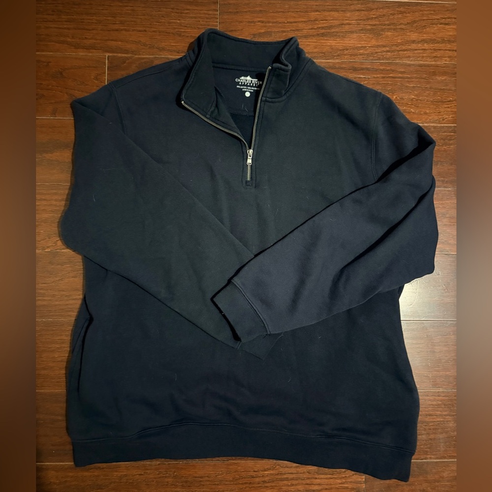 0015-Charles River Black Zip-Up Jacket